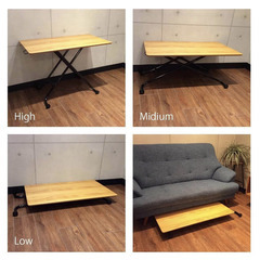 NOCE 昇降式テーブル・オーク・アジャスタブルテーブルBF6420の画像