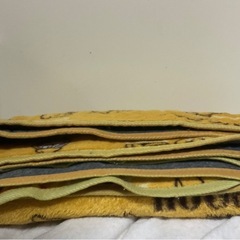 ラグ　マット　敷毛布  85✖️実167 cm  黄色プーさん柄の画像