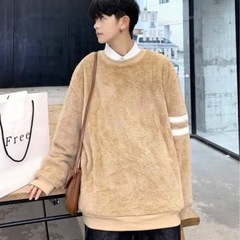 極美品 neos ビッグシルエット 袖ライン ボア トレーナーの画像