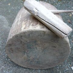 臼と杵　餅つきの画像