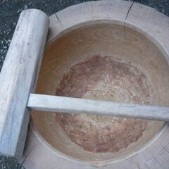 臼と杵　餅つきの画像