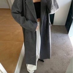 ダークグレー　ロングコート  XL　の画像