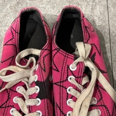 コンバース風　ピンク　星柄　スニーカーの画像