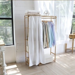 unho  ハンガーラック　竹製　カーテン付き　洋服ラック　収納の画像