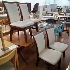 ★リユースのサカイつくば店★TK7727  ダイニングテーブルセット椅子4脚 ブラウン H65×D90×W121 クリーニング済みの画像