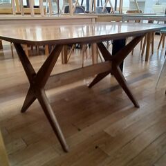 ★リユースのサカイつくば店★TK7727  ダイニングテーブルセット椅子4脚 ブラウン H65×D90×W121 クリーニング済みの画像