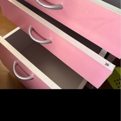 勉強机 デスク　サイドチェスト キャビネット 3段 引き出しの画像