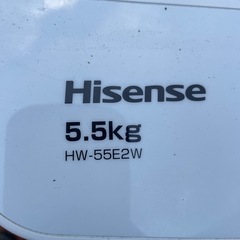 Hisense HW-55E2W 5.5kg2023年製　
通電確認済み　 洗濯機 6-50の画像