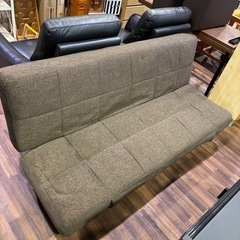 【バナナ苫小牧】布地 3人掛けソファーベッド ブラウン系の画像