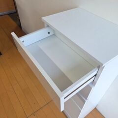 未使用訳あり カウンター下収納 チェスト 幅45ホワイト ランドリー リビング 棚 ラック サイドボード キャビネット 引出 引出し タンスの画像