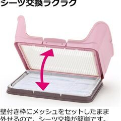 リッチェル お掃除簡単ステップ壁付トイレ ダークブラウン ワイド ほぼ新品（犬用）の画像