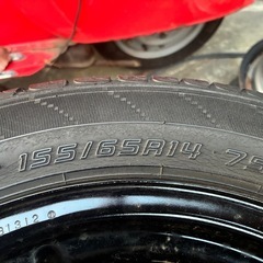 155/65/14 バリ山タイヤ　ダンロップ　
車検用　転がし用の画像
