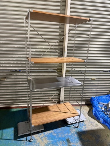 【売り切れ】無印 スチールユニットシェルフ・スチール棚・オークセット