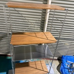 無印 スチールユニットシェルフ・スチール棚・オークセットの画像