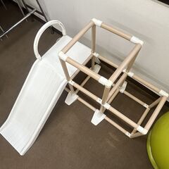 【ほぼ未使用】室内用すべり台＋ジャングルジム風遊具／組み替え可の画像