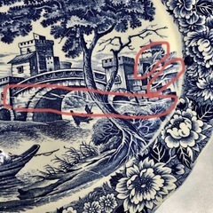 風景画パーティープレート　2枚セット　大皿　陶磁器　昭和レトロ　ヴィンテージの画像