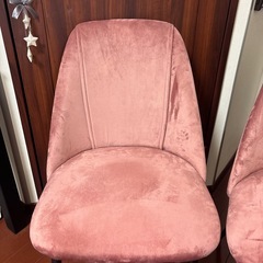 ベロア調　ダイニングチェア　2脚セットの画像