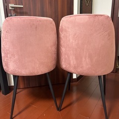 ベロア調　ダイニングチェア　2脚セットの画像