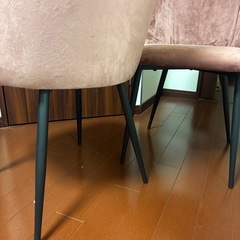 ベロア調　ダイニングチェア　2脚セットの画像