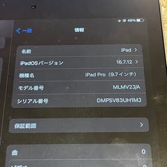 iPad Pro 9.7インチ　128GB Wi-Fi　iOS16 Apple Pencil 1世代 シルバー　の画像
