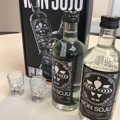 WON SOJU 375ml x 2本 ショットグラス2個 ウォンソジュの画像