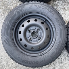 【売れました】145/80R13 スタッドレスホイールセット ヨコハマ22年製 バリ溝 マットブラック塗装の画像