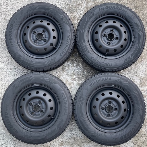 【売れました】145/80R13 スタッドレスホイールセット ヨコハマ22年製 バリ溝 マットブラック塗装