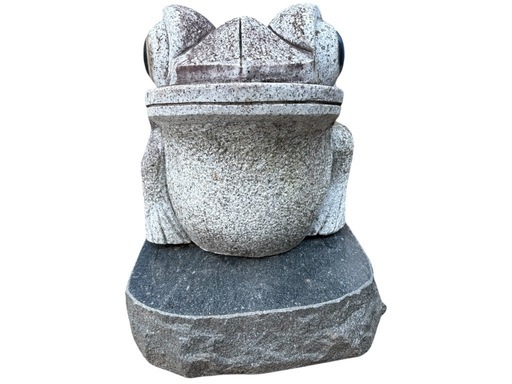 NO.2659【引取り限定】御影石 蛙 カエル かえる 親子 置物 オブジェ