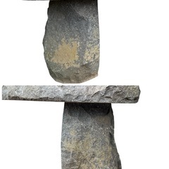 NO.2660【引取り限定】御影石 ベンチ 腰掛け 幅約170cm 高さ約55cm 庭園 テラス 玄関 ガーデニング 和風 傷汚れあり 中古の画像