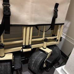 キャリーワゴン アウトドアワゴン キャンプ 軽量 折りたたみ ワイドタイヤ ストッパー付き ノーパンクタイヤの画像