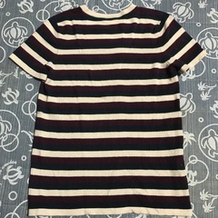 正規品 シャネル ニットカシミア半袖セーター マルチカラーボーダー 42の画像