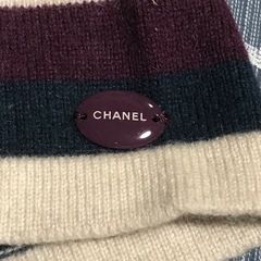 正規品 シャネル ニットカシミア半袖セーター マルチカラーボーダー 42の画像