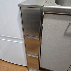 【12/30までに受渡完了希望→期間限定値下げ】ステンレス　スリムストッカー（引き出し３段）の画像