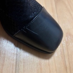 ブーツ　黒　リボン付きの画像