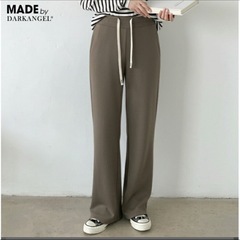 【新品】ダークエンジェル　裏起毛パンツ　フラットウエスト　モカ　長め丈　Lの画像