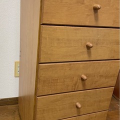 無料　木製5段チェスト　早急に来てくださる方の画像