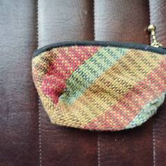 マルチカラー ストライプ柄 小銭入れ コインケース ポーチの画像