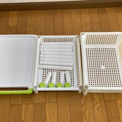 【中古/長期保管品/お引取り限定】■キッチンワゴン■キャスター付き■ホワイト■樹脂製■W325mm×D475mm×H705mm■の画像