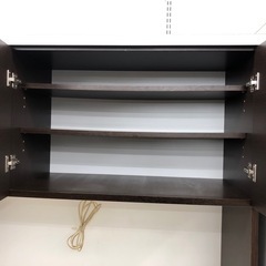 【ドリーム川西店御来店限定】☆ジモティー見たよ♪割引☆ 土井インテリア 3枚扉食器棚 ▲引出し難あり  クリーニング済み 【2125560000038699】の画像