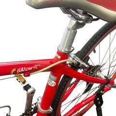 モーメンタム ロードバイク 700サイズ フレーム約400mm レッド 自転車 中古の画像