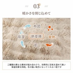 ふわとろ毛布 もこもこ ブランケット ひざ掛け 極暖 100×160 ホワイトの画像