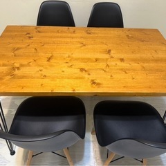 北欧風　ダイニングテーブル、チェア4脚セットの画像