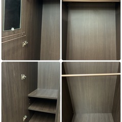 ジモティー限定価格！S364 ⭐ サンウッディ ワードローブ モール120WRDBR 左右分割タイプ 幅119.5cm USED 美品の画像