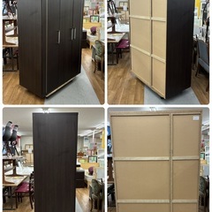 ジモティー限定価格！S364 ⭐ サンウッディ ワードローブ モール120WRDBR 左右分割タイプ 幅119.5cm USED 美品の画像
