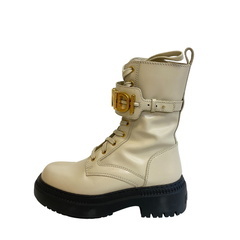 フェンディ FENDI 24 ブーツ レースアップ グラフィ サイドジップ アイボリーの画像