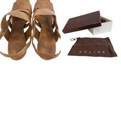 セリーヌ CELINE サンダル ハイヒール ブラウンの画像