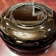 ［新品］招福鶴亀 漆塗り風の菓子鉢 合成漆器の画像