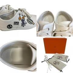 エルメス HERMES 23 スニーカー パッチ アップリケ イノサン ホワイトの画像