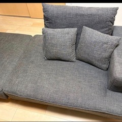 LOWYAカウチソファベッド コンパクト 2人掛け：チャコールグレー
の画像