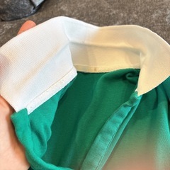 GU バイカラースキッパーポロ 半袖 S グリーン　レディース　カジュアル　襟の画像